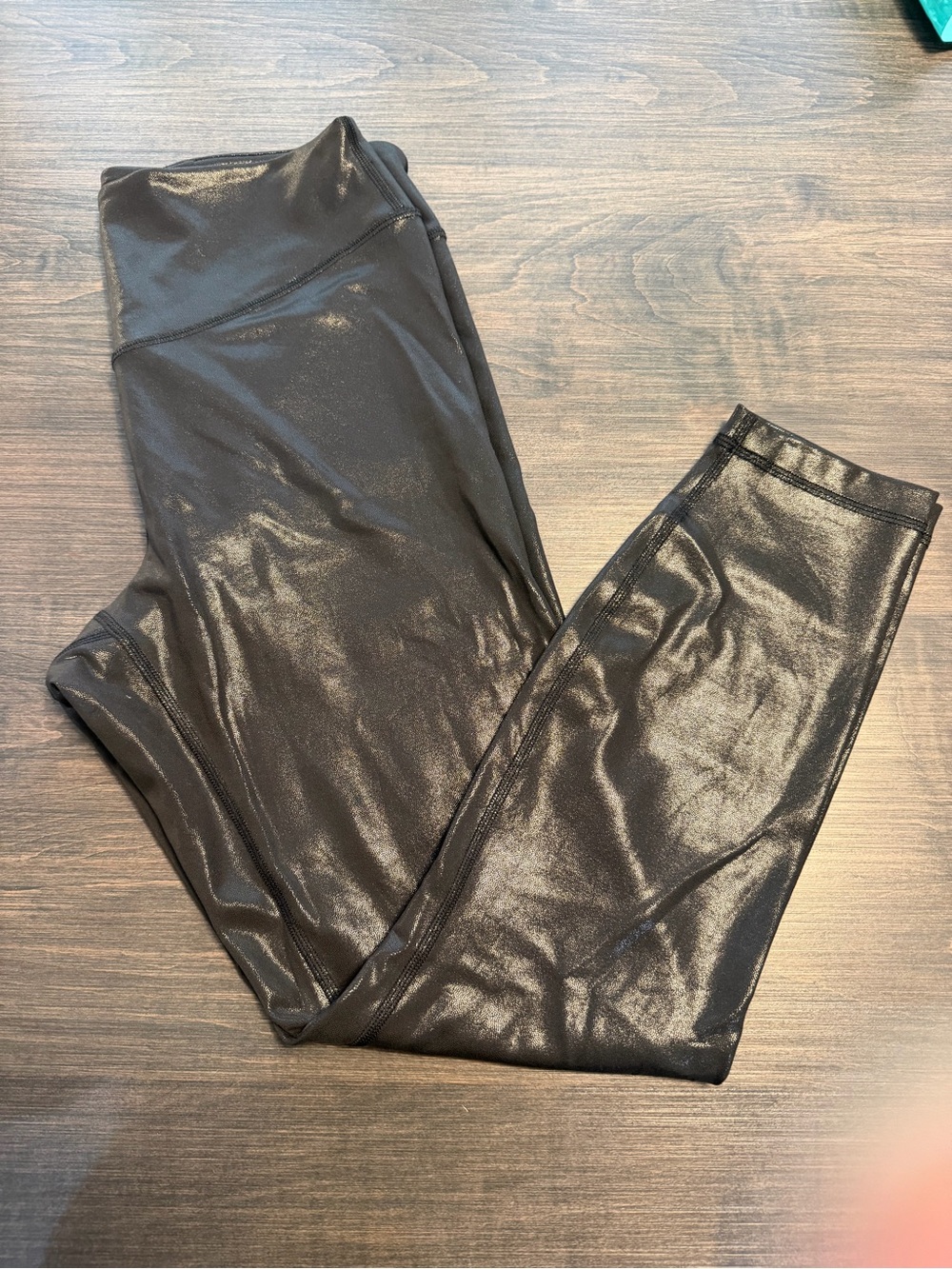 lululemon athletica Black Shiny Leggings Size 10